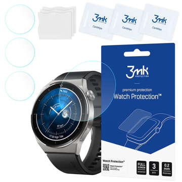 Szkło hybrydowe do Huawei Watch GT 3 Pro 46mm 3szt 3mk Watch Protection™ FlexibleGlass 