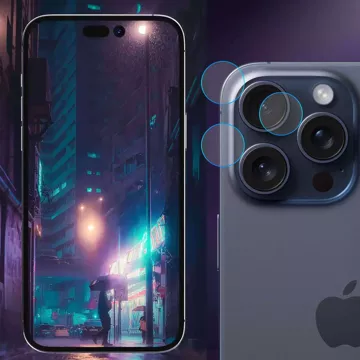 Szkło hybrydowe na aparat do Apple iPhone 16 Pro Max osłona na obiektyw 3mk Lens Protection zestaw 4 sztuk