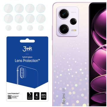 Szkło hybrydowe na obiektyw telefonu 3mk Lens Protection zestaw do Xiaomi Redmi Note 12 Pro/ 12 Pro Plus (4szt.)