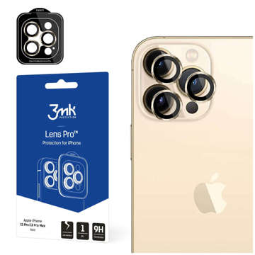 Szkło ochronne na obiektyw telefonu 3mk Lens Protection Pro do Apple iPhone 13 Pro / 13 Pro Max Gold