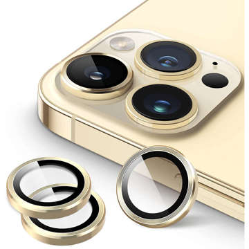 Szkło ochronne na obiektyw telefonu 3mk Lens Protection Pro do Apple iPhone 14 Pro / 14 Pro Max Gold