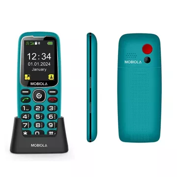 Telefon GSM Mobiola MB4120 4G dla seniora Turkusowy