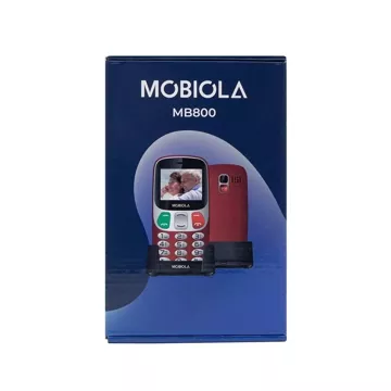 Telefon GSM Mobiola MB800 Czerwony 2G z ładowarką biurkową dla seniora