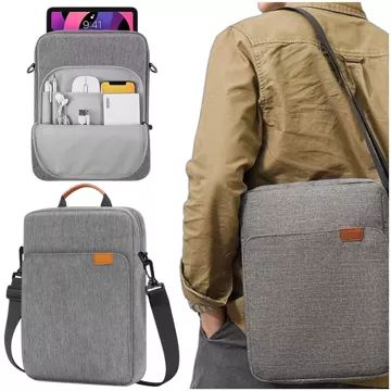 Torba na laptopa/ iPada Pro Air/ tablet 11-13 cal męska damska Unisex Pasek na ramię etui futerał pokrowiec Alogy saszetka szara