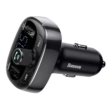 Transmiter FM Baseus Bluetooth 4.2 mp3 + ładowarka samochodowa 2x USB 3.4A  zestaw głośnomówiący MicroSD