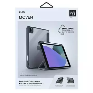 UNIQ etui Moven iPad Pro 12.9 2020 / 2021 / 2022 / iPad Air 13 2024 Antimicrobial szary/charcoal grey