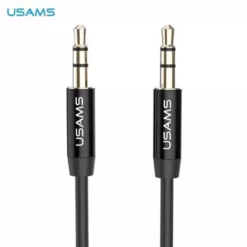 USAMS Adapter audio jack 3,5m - 3,5m 1m czarny/black YP101 (YP-01)