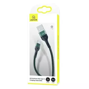 USAMS Kabel pleciony U55 2A USB-C 1szt. for set U55 zielony