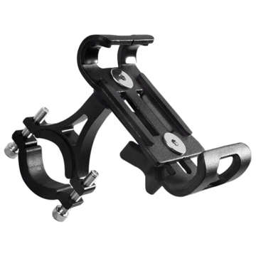 Uchwyt rowerowy Alogy Metal Bike Holder do telefonu na kierownicę na rower motor hulajnoga Czarny + Pasek bezpieczeństwa