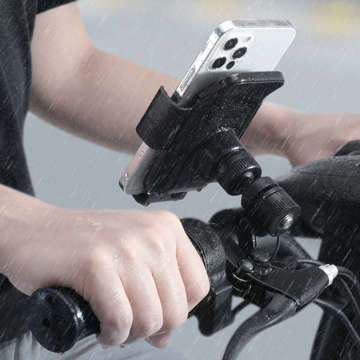 Uchwyt rowerowy Solarny Baseus Smart Solar na rower motor do telefonu Czarny