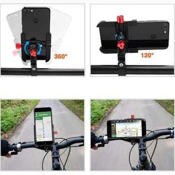 Uchwyt rowerowy do roweru hulajnogi motocyklu wózka na telefon smartfon solidny aluminiowy Czarny