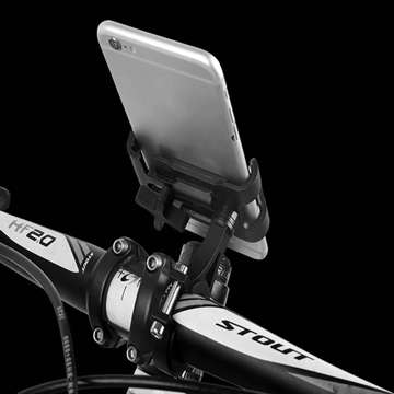 Uchwyt rowerowy metalowy na kierownicę do telefonu na rower motor hulajnogę czarny
