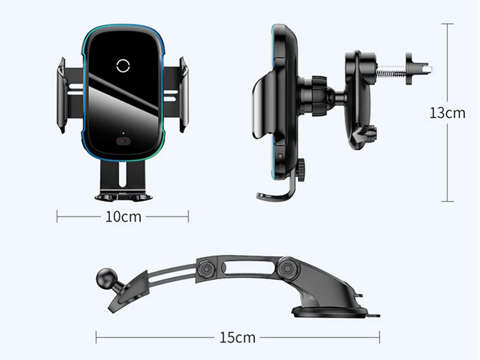 Uchwyt samochodowy Baseus z ładowarką indukcyjną Qi na szybę/kratkę Czarny
