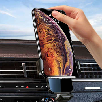 Uchwyt samochodowy Choetech Holder do auta na telefon z ładowarką indukcyjną QI na kratkę + magnetyczne końcówki Czarny