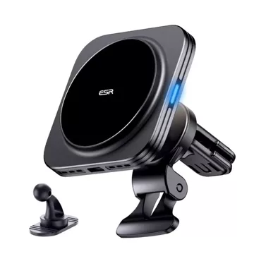 Uchwyt samochodowy z ładowarką ESR Halolock Magnetic Magsafe Vent Car Mount Wireless Charger Qi2 15W Black