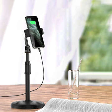 Uchwyt stojak na biurko podstawka statyw biurkowy na telefon smartfon do filmów zdjęć 