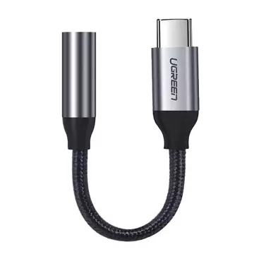 Ugreen przejściówka do słuchawek z 3,5 mm mini jack na USB Typ C 10 cm szary (30632)