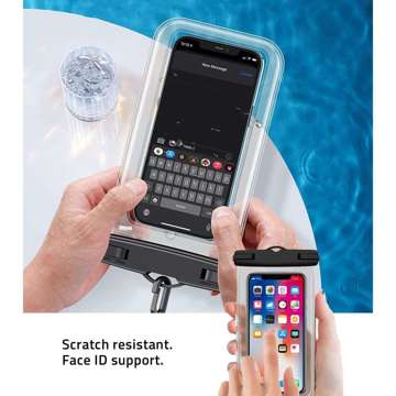 Uniwersalne etui wodoodporne na telefon do 6.9" Waterproof Case Black/Clear