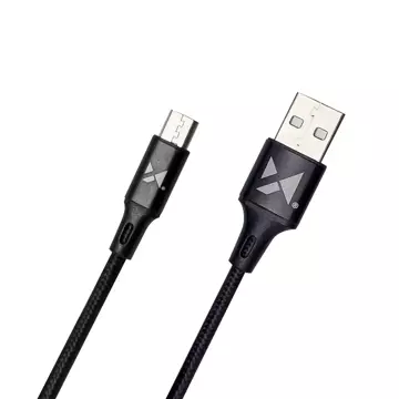 Wozinsky kabel przewód USB - microUSB 2,4A 2m czarny (WUC-M2B)