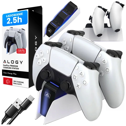 Dvojitá dokovacia stanica pre ovládač PlayStation 5 PS5 Pad White