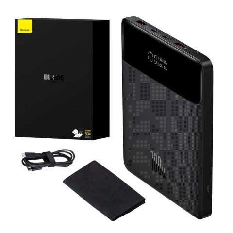 Powerbanka Baseus Blade 20000mAh, 2xUSB, 2xUSB-C USB-C kábel 100W (čierny)