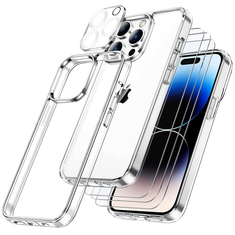 Alogy Hybrid Case Ochranný kryt pre Apple iPhone 14 Pro Transparent 3x sklo na displej 1x sklo na šošovku