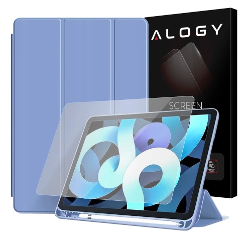 Puzdro na Apple iPad 10.2 9 Gen 8/7 2021/2020/2019 Smart Pencil Case Alogy TPU Kryt na tablet Modré sklo