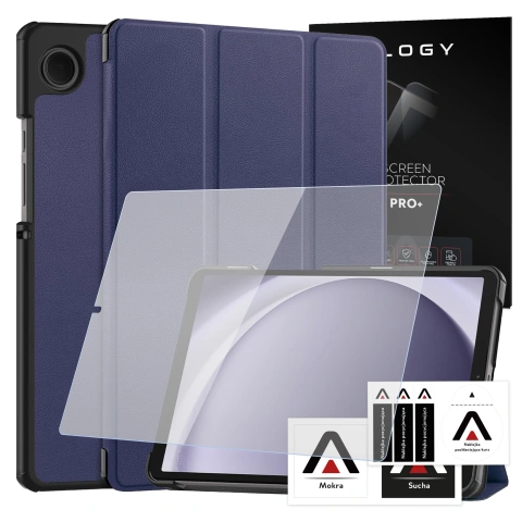 Puzdro na Samsung Galaxy Tab A9 2023 8,7" X110 / X115 Kryt na tablet Puzdro Alogy Book Cover Navy Blue Glass