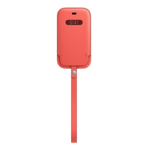 Puzdro pre Apple iPhone 12 mini, citrusovo ružové - kožené puzdro