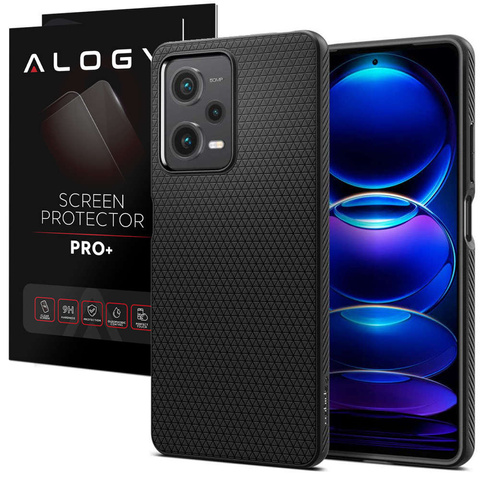 Ochranný kryt Spigen Liquid Air Phone Case pre Xiaomi Redmi Note 12 Pro 5G / Poco X5 Pro 5G matné čierne sklo