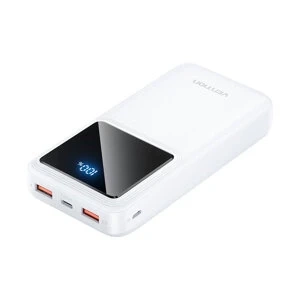 Powerbanka Vention FHLW0 20000mAh, Micro-USB, USB-C, 2xUSB-A, 22,5 W (biela)