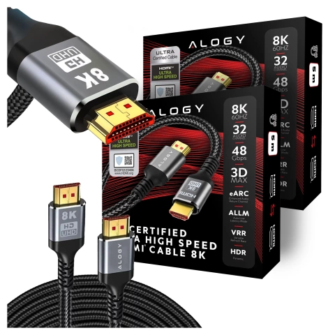 HDMI 2.1 kábel Alogy 8K 60Hz 48GBps 3m čierny