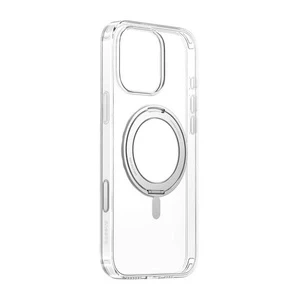 Puzdro Baseus SkyRing 360° pre iPhone 16 Pro so stojanom MagSafe (priehľadné)