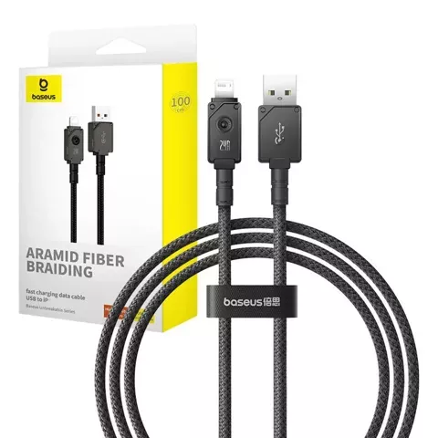 Baseus USB to IP rýchlonabíjací kábel 2,4A, 1m (čierny)