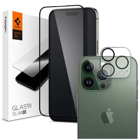 Ochranné sklo Spigen Glass FC pre puzdro na telefón Apple iPhone 14 Pro Black.Kryt na fotoaparát