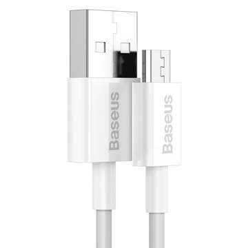 1m Baseus Špičkový kábel odolný USB na micro USB 2A kábel Biely