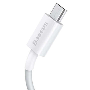 1m Baseus Špičkový kábel odolný USB na micro USB 2A kábel Biely