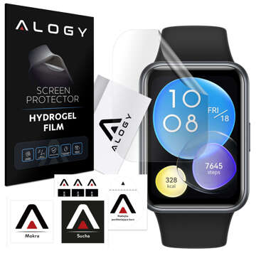 2x Alogy hydrogélová hydrogélová ochranná fólia pre inteligentné hodinky pre Huawei Watch Fit 2