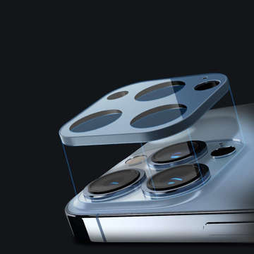 2x kryt objektívu fotoaparátu Spigen Optik.TR chránič fotoaparátu pre iPhone 13 Pro / 13 Pro Max Sierra Blue
