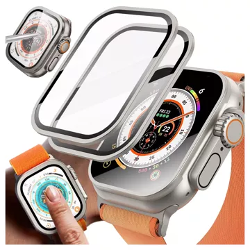 2x rám z tvrdeného skla pre Apple Watch Ultra / Ultra 2 49 mm ochrana obrazovky Alogy Protector 9H Titanum