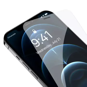 2x tvrdené sklo Baseus pre iPhone 12 Pro / iPhone 12 s krytom pre polohovač reproduktora (SGBL060702) (vhodné pre puzdro)