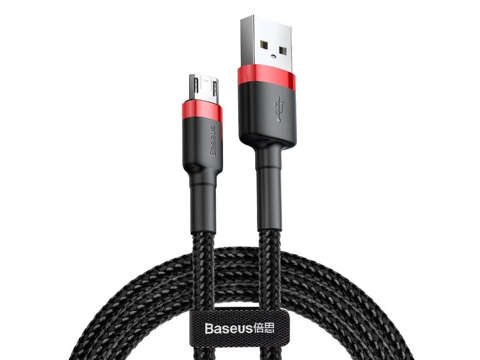 3m kábel Baseus Cafule odolný micro USB 2A červený nylonový kábel