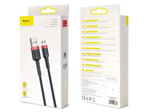 3m kábel Baseus Cafule odolný micro USB 2A červený nylonový kábel