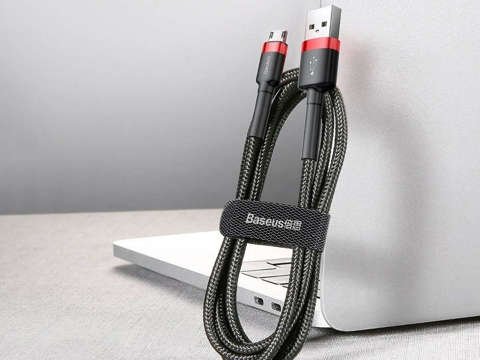 3m kábel Baseus Cafule odolný micro USB 2A červený nylonový kábel