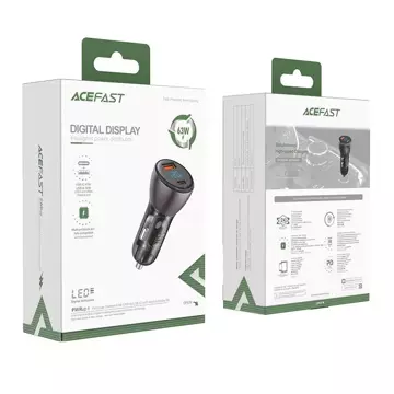 Acefast autonabíjačka 63W USB Typ C / USB, PD3.0, PPS, QC3.0, AFC, FCP, SFCP čierna (B6 čierna)