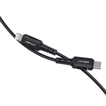 Acefast kábel MFI USB Typ C - Lightning 1,8m, 30W, 3A czarny (C4-01 C Black)