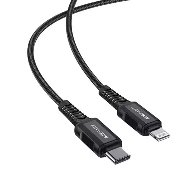 Acefast kábel MFI USB Typ C - Lightning 1,8m, 30W, 3A czarny (C4-01 C Black)