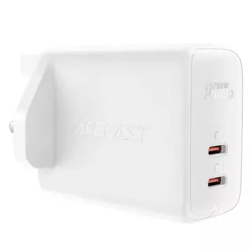 Acefast nástenná nabíjačka GaN (UK zástrčka) 2x USB Type C 50W, Power Delivery, PPS, Q3 3.0, AFC, FCP (A32 UK)