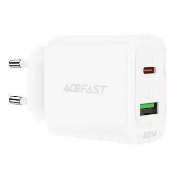 Acefast nástenná nabíjačka USB Typ C / USB 20W, PPS, PD, QC 3.0, AFC, FCP biela (A25 biela)