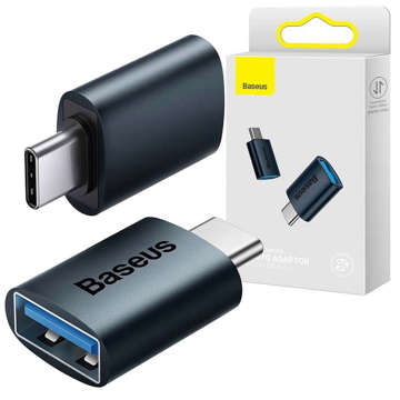 Adaptér Baseus Mini OTG Adaptér USB-A na USB-C Typ C adaptér Modrý